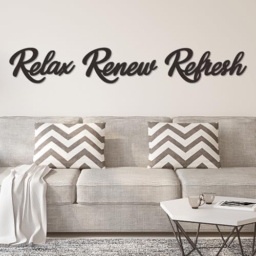 3 Pieces Bathroom Decor Black Bathroom Wall Art Relax Renew Refresh - Image 6
