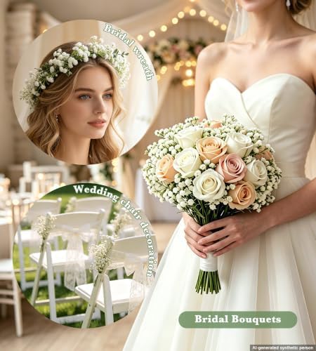 40 Pcs Babys Breath Artificial Flowers,Baby Breath Flowers Artificial Bulk - Image 2