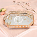 Hipiwe Gold Glass Perfume Tray for Dresser Bathroom Makeup Vanity Trays - Image 5