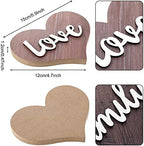 Jetec 2 Pcs Heart Shaped Wooden Signs, Family Decor, Love Table Decor - Image 2
