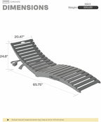 Folding HDPE Pool Lounge Chairs Set of 4, Pre-Assembled Outdoor Chaise Lounge - Image 2