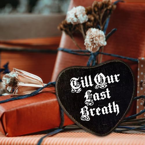 Gothic Wall Decor - Till Our Last Breath - Black Heart Wooden Wall Art - Image 6
