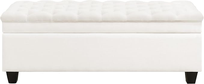 WUTUTUEE 51" Fabric Storage Ottoman Bench, Upholstered Rectangle End of Bed by WUTUTUEE