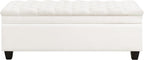WUTUTUEE 51" Fabric Storage Ottoman Bench, Upholstered Rectangle End of Bed by WUTUTUEE