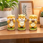 3 Pcs Highland Cow Figurines Resin Statues Cattle Decorations - Hear See Speak No Evil, Accent Farmhouse Tabletop Centerpiece for Christmas Thanksgiving Birthday Gift Home Shelf Mantel Table Decor - Image 5