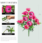 Rose Red Artificial Morning Glory Flowers for Outdoor Planters, Premium UV Resistant Silk Faux Flowers for Porch, Hanging Basket & Window Box, Summer Garden Decor, No Pot, 13.3 Inch, 8 Bundles - Image 2