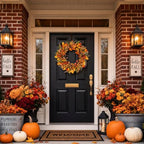 Pinkpum 22" Fall Wreath for Front Door Pumpkin Artificial Wall Decor Autumn - Image 5