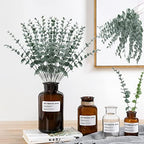 ABAJI 24 PCS Eucalyptus Stems Plastic Vivid Leaf Decorations Artificial Leaves Fake Faux Greenery Plant for Home Office House Table Desk Decor Wedding or Party Vase Forever Live - Image 5