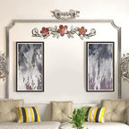 Wesiti Metal Flower Wall Art Decor Vintage Wrought Scroll, Pink - Image 5