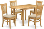 East West Furniture NDVA5-OAK-C 5 Piece Kitchen Table & Chairs Set Includes a by EastWestFurniture