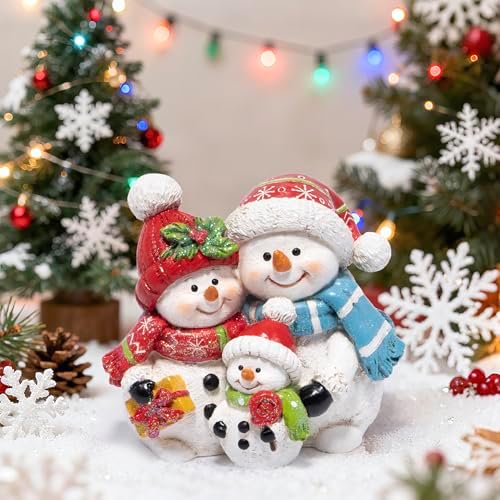 Hodao Christmas Snowman Figurine, Family Winter Tabletop Home Decor - Image 3