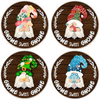 Interchangeable Gnome Welcome Sign Fall Halloween Door Wreath - Image 3