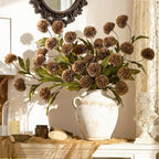 Waipfaru 6 Pcs Artificial Pompon Mums Faux Flowers for Vase, 27" Bulk Long Floral Fake Chrysanth Branches with Stems Vase Filler for DIY Bouquet Centerpieces, Indoor Home Decorations, No vase, Brown - Image 3