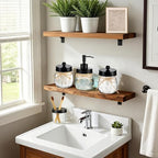 Amolliar Glass Mason Jar Bathroom Accessories Set 4 Pcs (Black) - Image 6
