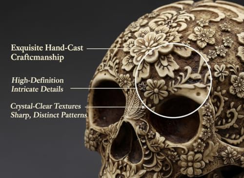 Life Size Plastic Skull - Skeleton Head Prop for Halloween Haunted House - Image 5