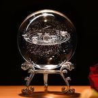 IFOLAINA 3D Solar System Crystal Ball 60mm Laser Engraved Glass Sphere by IFOLAINA