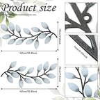 Zhengmy 2 Pcs Metal Leaf Wall Art Vine Branch Decor,Retro White - Image 2