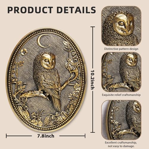 Vintage Owl Wall Sculpture,Antique Wall Decor,William Morris Wall Art - Image 2