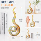11.4" Tall Hand Blown Glass Sculpture, Murano Style Art Glass Figurine, Modern Coastal Home Decor Accent for Shelf, Table, TV Stand, Living Room Decoration - Image 2