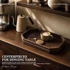EOSAHR Pine Wood Decorative Tray: Serving Tray for Farmhouse Decor, Brown - Image 5