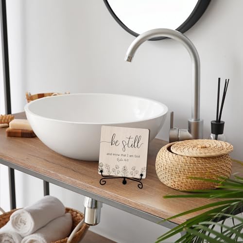 Home Decor, Farmhouse Be Still And Know That I Am God Shelf Decor For Living Room, Christian Gifts For Women Men, Entryway Tv Stand Fireplace Mantle Coffee Table Decoration (Still-15) - Image 4
