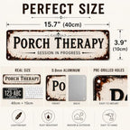 Porch Therapy Session in Progress Metal Sign, 16” x 4”, Vintage Rustic Front Porch Decor, Farmhouse Outdoor Metal Wall Sign for Porch, Patio, Entryway & Porch Decorations - Image 5
