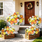Uieke 24PCS Artificial Outdoor UV Resistant Faux Petunias Fake Fall Flowers - Image 2