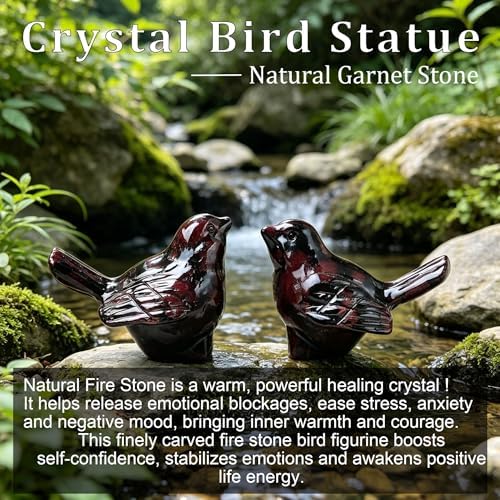 Natural Garnet Crystal Bird Figurine, Bird & Animal Home Decor - Image 4