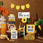 FairySandy 11 Pcs Sunflower Tiered Tray Decor Summer Rustic Home Farmhouse - Image 6