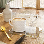Acrylic 2Pcs/Set Coaster Decorative Plates,Gold Bar Drink Coaster, Clear Cloud Shape Coffee Cup Coaster, Perfect for Tabletop Protection and Accessories Display.(Gold) - Image 2