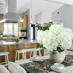 6PCS White Large Silk Hydrangea Flowers, 20 in Full Faux Hydrangea Artificial Flowers with Stems Leaves for Fake Lifelike Spring Bouquets Wedding Party Table Centerpieces Indoor (White) - Image 5