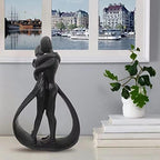 Resin Couple Modern Sculptures Home Decor Romantic Gift for Weddings Valentine's Day and Anniversaries Decoration Figurine for Girlfriend, Bridal Shower, Engagement (Black) - Image 2