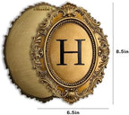 Stylor Vintage HOME Sign Gallery Wall Decor - Letters with Gold Frame Wall Sculpture, Antique Victoria Hanging Decor for Home Entryway, Oval Baroque Family Living Room Art - Image 2