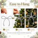 DIYDEC 18PCS Christmas Pearl Bow Ornament 4.5in Tree Topper Hanging Decor - Image 6