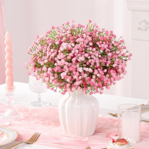 Dolicer 10 Pcs Babys Breath Artificial Flowers Pink Fake Babys Breath - Image 2