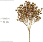 Gold Baby Breath Artificial Christmas Flowers, Plastic Gypsophila Plant Fake Plants for Wedding Bridal Bouquet Party Indoor DIY Home Hall Table Centerpieces Arrangements Decoration - Golden 2 Pcs - Image 5