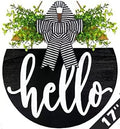 17 inch Rustic Welcome Sign with Bow and 3D Letters for Front Door by PSOIRGCNH