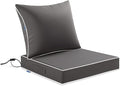 MIULEE Dark Grey Outdoor Seat Cushion 22x22 Inch Waterproof & 3 Year Fade by MIULEE