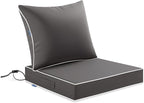 MIULEE Dark Grey Outdoor Seat Cushion 24x24 Inch Waterproof & 3 Year Fade by MIULEE