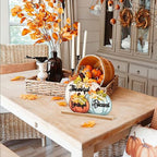 3 Pcs Fall Pumpkin Decor Wooden Table Sign Thankful Blessed Grateful Tabletop for Autumn Farmhouse Vintage Thanksgiving Harvest Party Rustic Home Room Table Shelf Halloween Decorations - Image 5