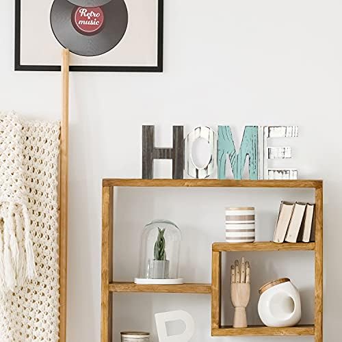 MyGift Rustic Multicolored Solid Wood HOME Cut Out Word Sign, Kitchen Framhouse Frestanding Decor, Mantel, Above Cabinet Decor - Image 3