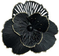 Metal Flower Wall Art Decor, 10'' Black Gold Layer Rustic Floral Sclupture by Picfarce