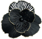 Metal Flower Wall Art Decor, 10'' Black Gold Layer Rustic Floral Sclupture by Picfarce