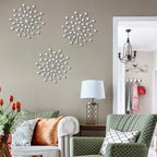 DXYAKY Set of 3 Modern Starburst Wall Decor, Metal Wall Sculpture with Crystal Accents, Silver 3D Wall Art for Living Room, Bedroom & Home, Elegant Hanging Wall Decoration - Image 6