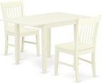 East West Furniture NDNO3-LWH-W 3 Piece Dining Room Table Set Contains a by EastWestFurniture