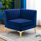 Modway Triumph Channel Tufted Performance Velvet Sectional Sofa Corner Chair - Image 6