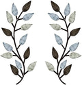Zhengmy 2 Pcs Metal Leaf Wall Art Vine Branch Decor,Pastel Colors by Zhengmy