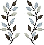 Zhengmy 2 Pcs Metal Leaf Wall Art Vine Branch Decor,Pastel Colors by Zhengmy