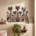 Wesiti Metal Cat Wall Art Decor Colorful Sculptural Mid Century 10.6x15.7 - Image 4