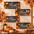 4 Pcs 10 x 4 Inch Fall Decorations for Home Maple Leaf Wall Decor, Black by Honoson